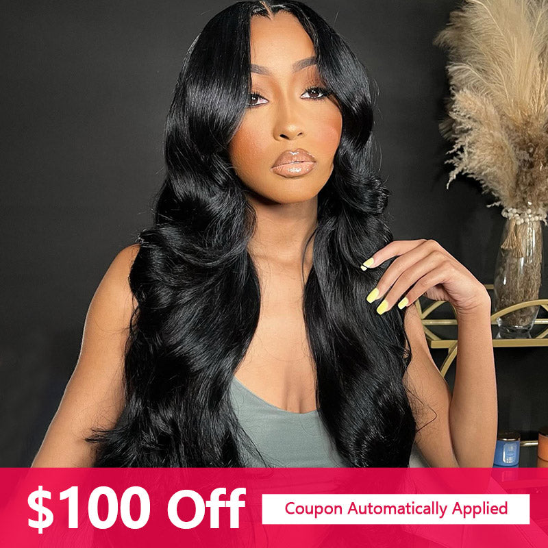 $100 Off Body Wave 13x4 Lace Frontal Wig 100% Human Hair Wigs