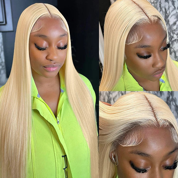 613 Blonde Wig HD 5x5 Lace Closure Wig Straight Human Hair Glueless Wigs