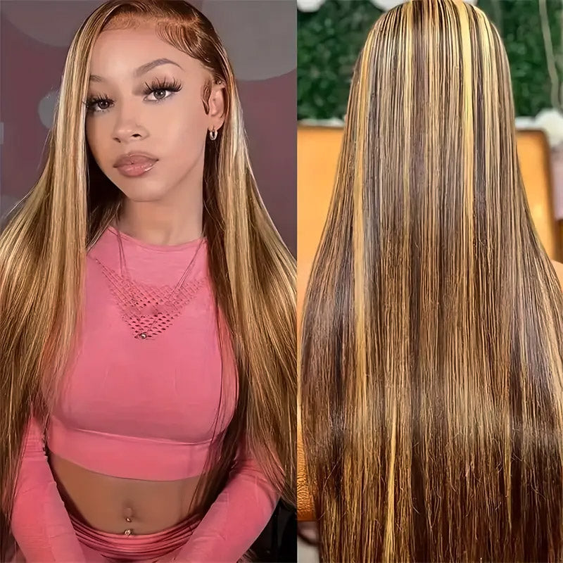 30&quot;=$185|13x6 P4/27 Color HD Lace Front Wigs Pre Plucked HD Lace Frontal Wig Pre Bleach Knots Human Hair Wig