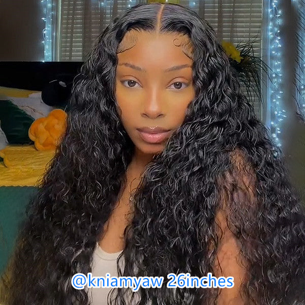 Brazilian Water Wave 13x4 Lace Front Human Hair Wig Pre Plucked Wet And Wavy Glueless Lace Frontal Wig