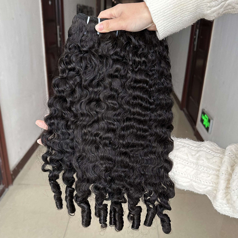 Hairsmarket 100% Human Hair 3 Bundles Burmese Curl Premium Quality Human Hair Extensions