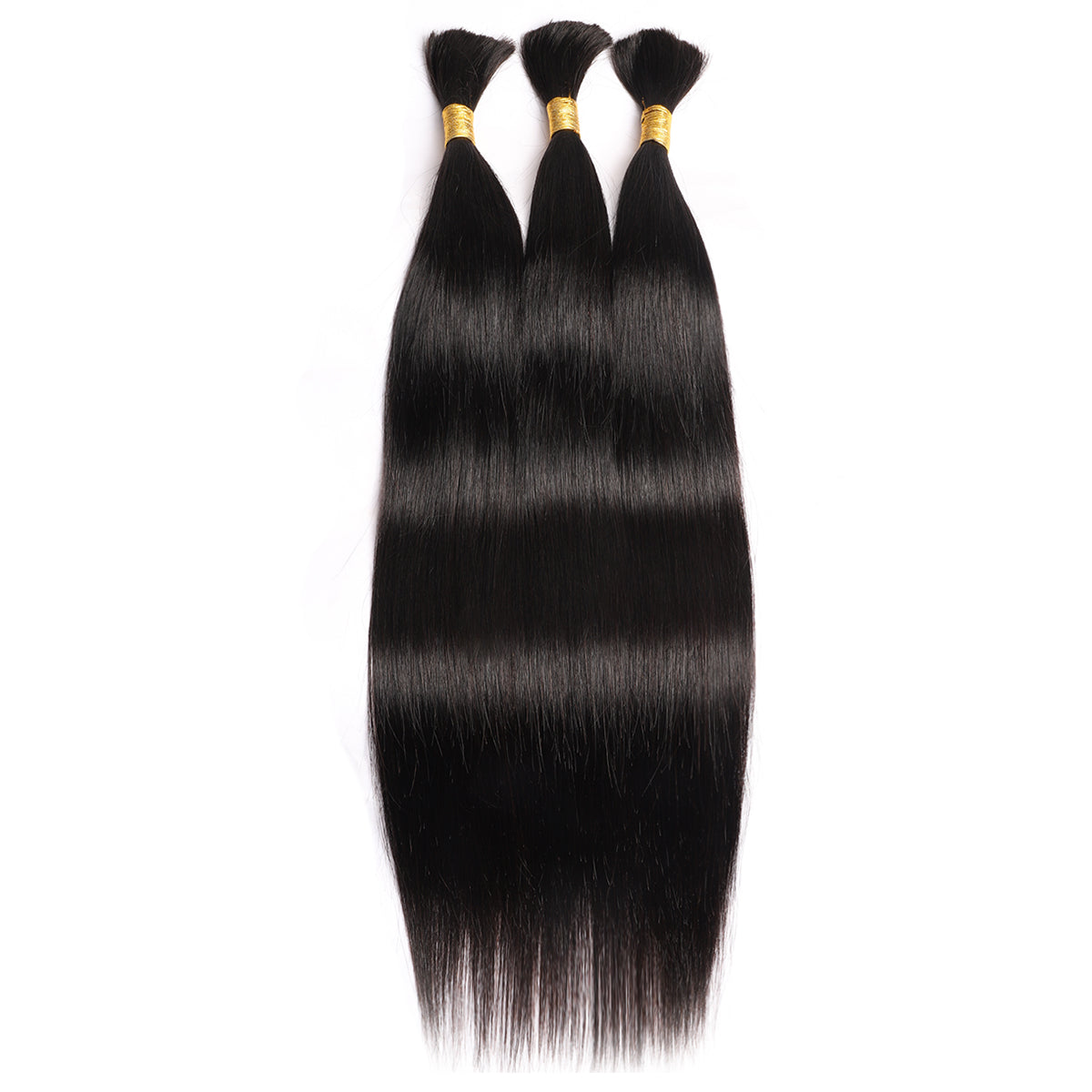 Straight Hair 3 Bundles Bulk Human Hair Extensions For Braiding