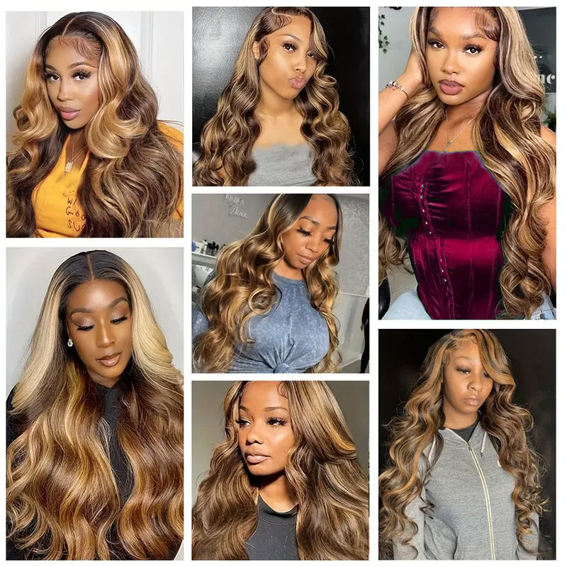 30&quot;=$185|13x6 P4/27 Color HD Lace Front Wigs Pre Plucked HD Lace Frontal Wig Pre Bleach Knots Human Hair Wig