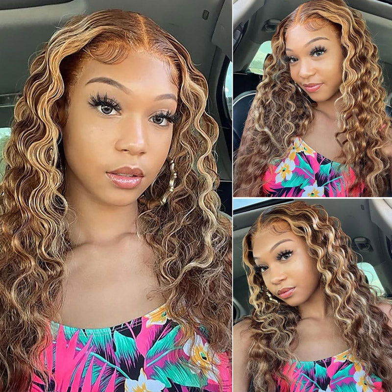 30&quot;=$185|13x6 P4/27 Color HD Lace Front Wigs Pre Plucked HD Lace Frontal Wig Pre Bleach Knots Human Hair Wig