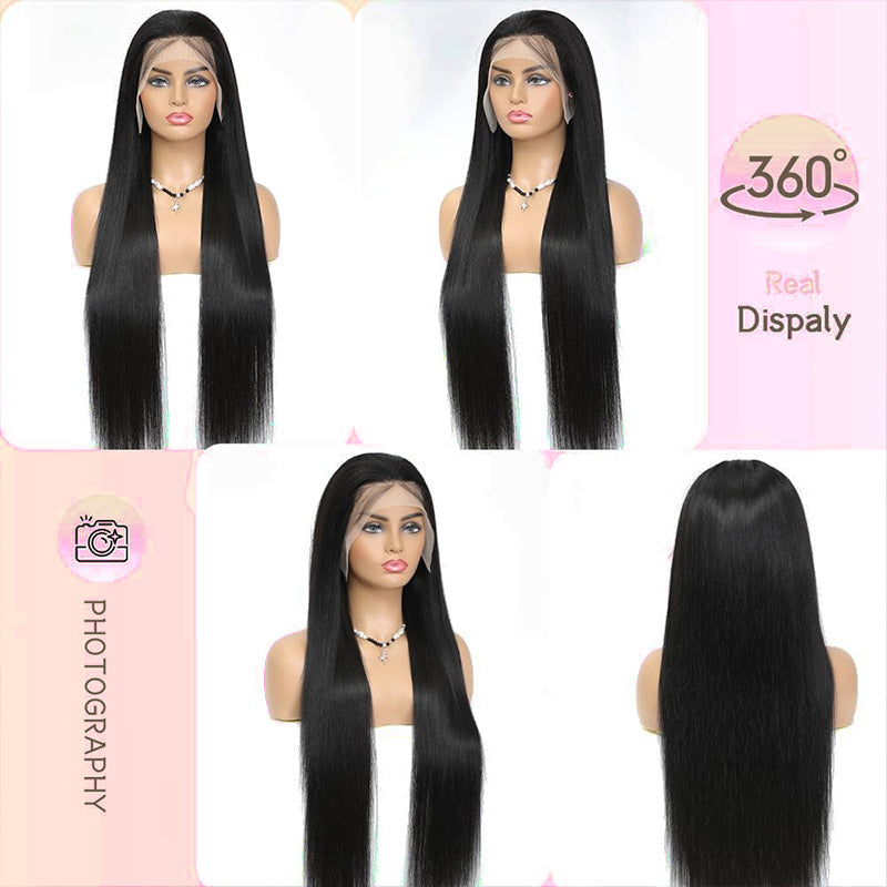 Hairsmarket Straight 13x4 HD Lace Front Wig Glueless Wigs 30 Inched Human Hair Wig Pre Plucked