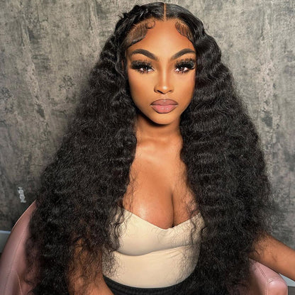 Pre-Plucked Wear Go Glueless Wigs Deep Wave 13x6 HD Lace Frontal Wig 180%