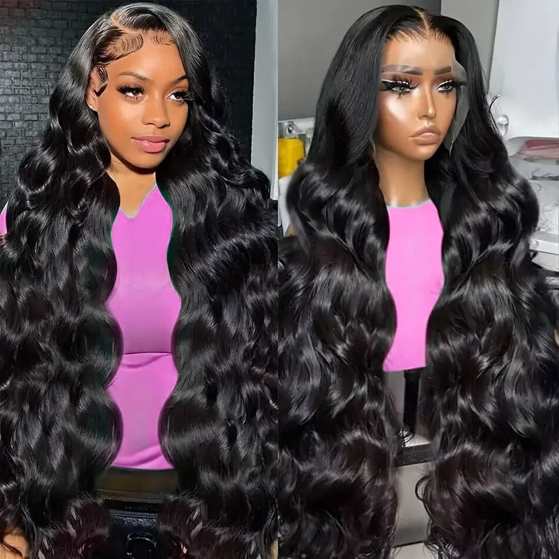 Hairsmarket 13x6 HD Lace Front Wig Pre Plucked &amp; Pre Bleach Glueless Wig Body Wave Human Hair Wig 180% Density