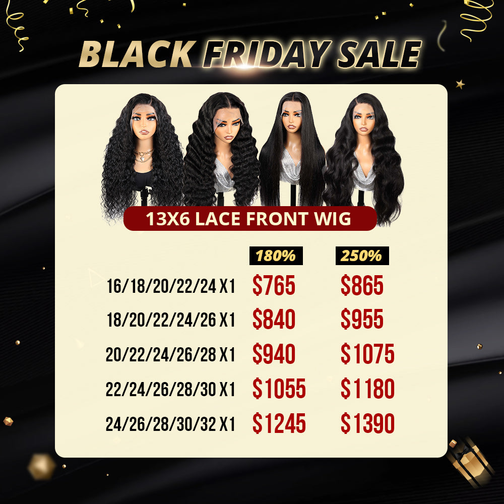 Black Friday Deal | Hairsmarket 13x6 Transparent HD Lace Frontal Wigs 5pcs