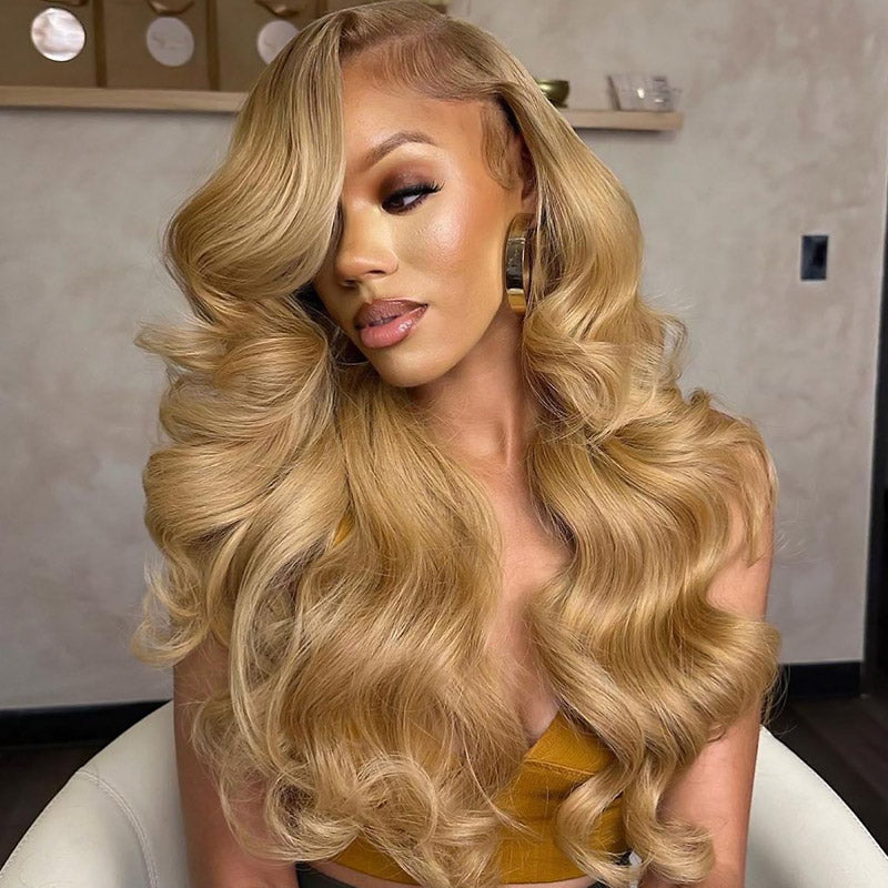 (Bogo Free)Hairsmarket Honey Blonde 13x4 Lace Front Glueless Wigs HD Transparent 