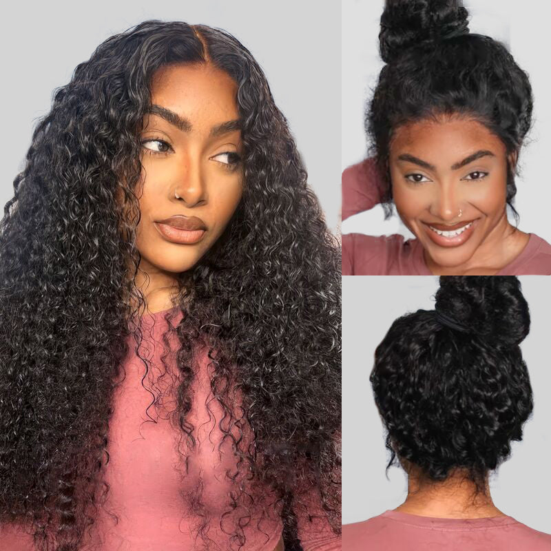 Hairsmarket Deep Wave Invisi Strap Snug Fit 360 Transparent Lace Front Wig Pre Plucked Glueless Wig