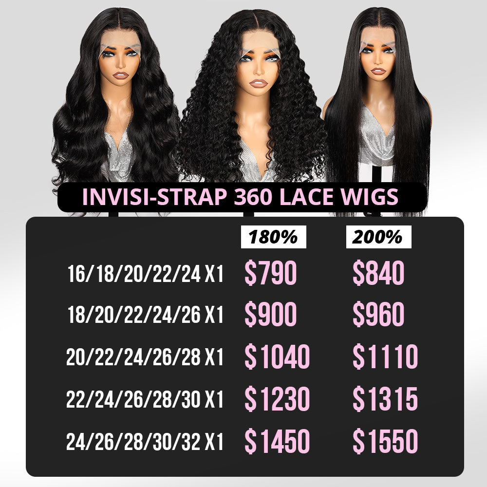 Wholesale | Hairsmarket Invisi-Strap Snug Fit 360 Lace Front Wigs 5PCS Free Shipping