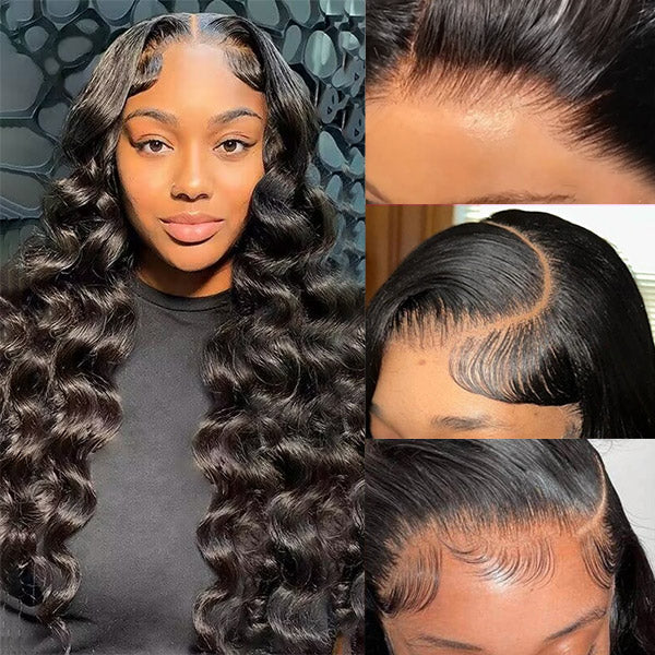 Hairsmarket Pre Cut HD Lace Wigs Glueless Loose Deep Wave Wear and Go Wigs 5x5 Lace Closure Wigs No Glue