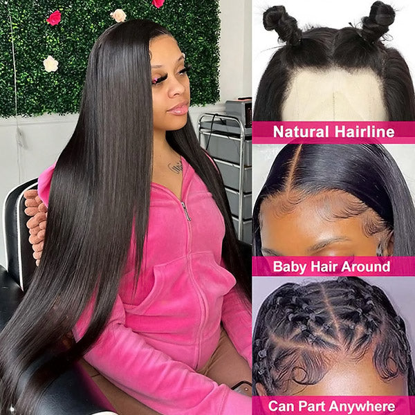 Pre Cut HD Lace Frontal Wigs Straight Hair Wear &amp; Go Glueless Front Wigs Beginner Friendly