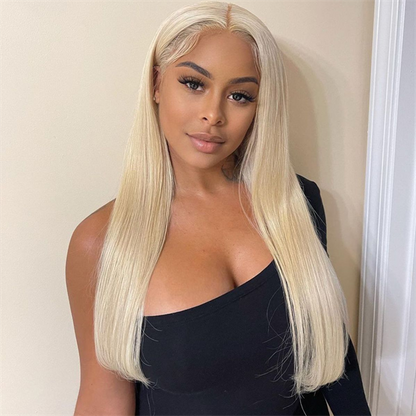 613 Blonde Straight Human Hair 360 Lace Front Wigs Undetectable Lace Wig