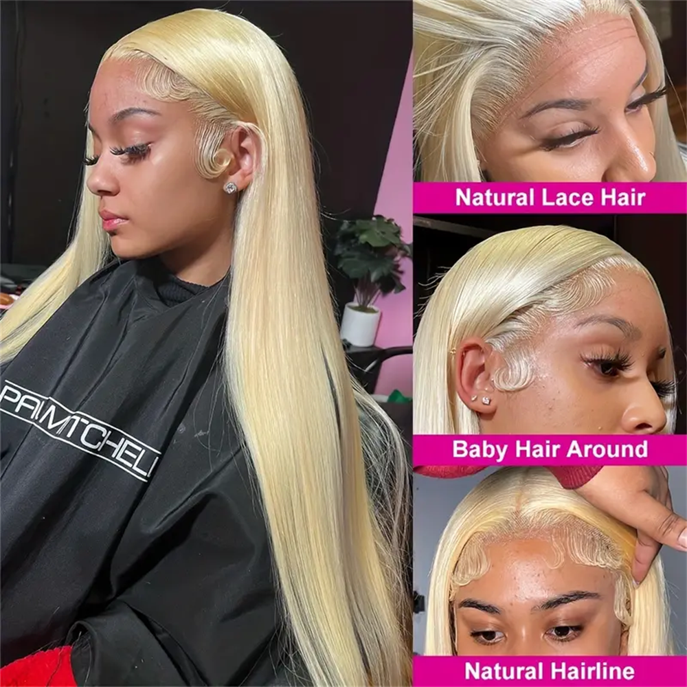 Overnight Shipping 613 Blonde Hair 13x4 HD Lace Front Wigs Straight Human Hair Colored Wigs