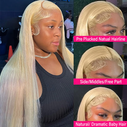 Blonde Lace Front Wigs 613 Straight Hair Lace Wig 13x4 Lace Frontal Wig 36 Inch