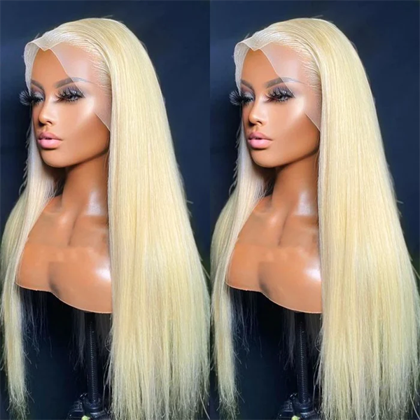 613 Blonde Straight Human Hair 360 Lace Front Wigs Undetectable Lace Wig