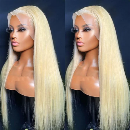 613 Blonde Straight Human Hair 360 Lace Front Wigs Undetectable Lace Wig