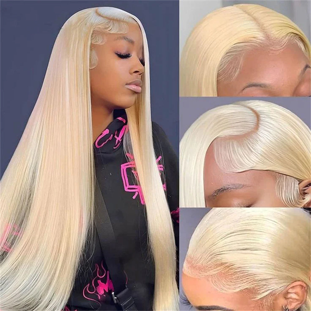 Overnight Shipping 613 Blonde Hair 13x4 HD Lace Front Wigs Straight Human Hair Colored Wigs