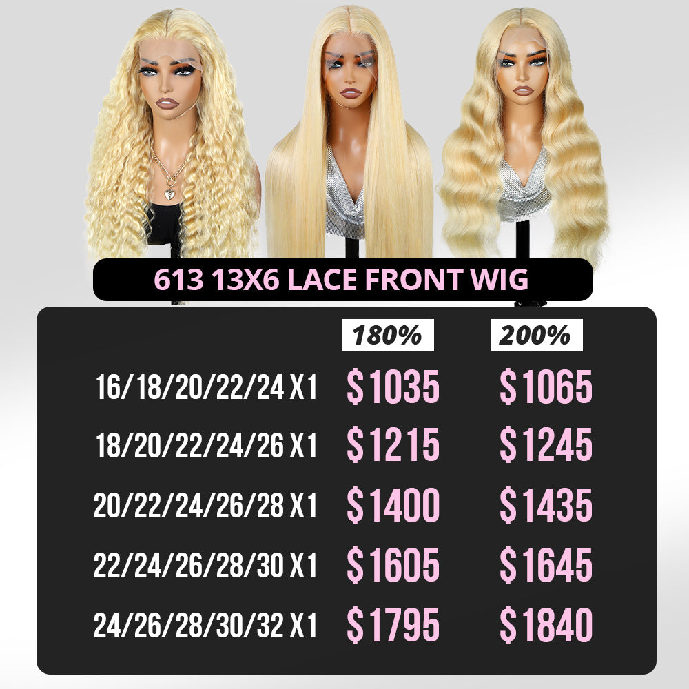 Wholesale | Hairsmarket 613 Blonde Wig 13x6 HD Lace Front Wigs 5PCS Free Shipping