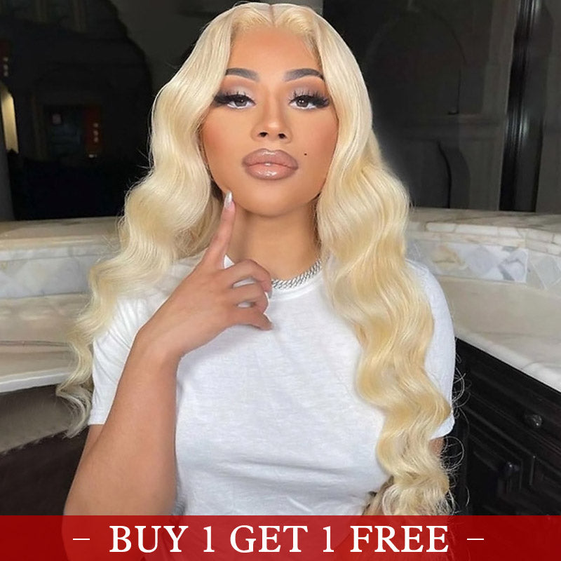 (Bogo Free)Hairsmarket 613 Blonde Glueless Wig 13x4 Lace Front Wigs Deep Wave/Body Wave/Straight Human Hair Wigs