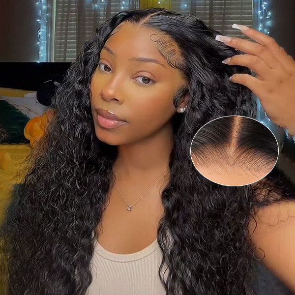 Brazilian Water Wave 13x4 Lace Front Human Hair Wig Pre Plucked Wet And Wavy Glueless Lace Frontal Wig