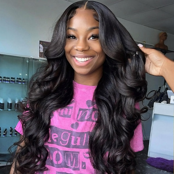 Pre Cut Lace Body Wave 13x6 Full Lace Frontal Wigs HD Transparent Wear And Go Wigs