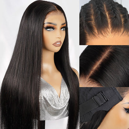 Hairsmarket Wear And Go Straight Hair 5x5 Lace Closure Wigs Pre Bleached Knots Human Hair Wigs