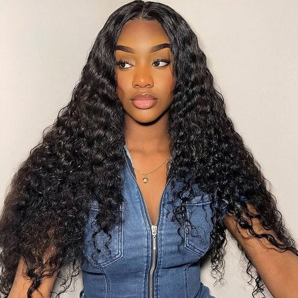 Pre Bleached Knots Glueless Wigs Deep Wave Lace Frontal Wigs HD 13x4 Lace Front Wigs