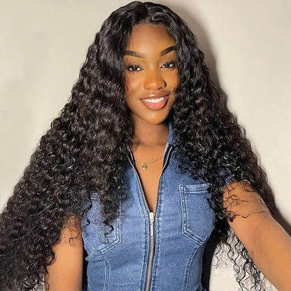 Pre Bleached Knots Glueless Wigs Deep Wave Lace Frontal Wigs HD 13x4 Lace Front Wigs