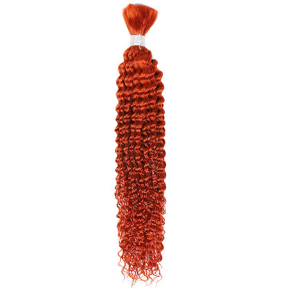 Hairsmarket Ginger Human Braiding Hair Orange Ginger Deep Wave Bulk Human Hair For Braiding Colorful Human Hair Extensions