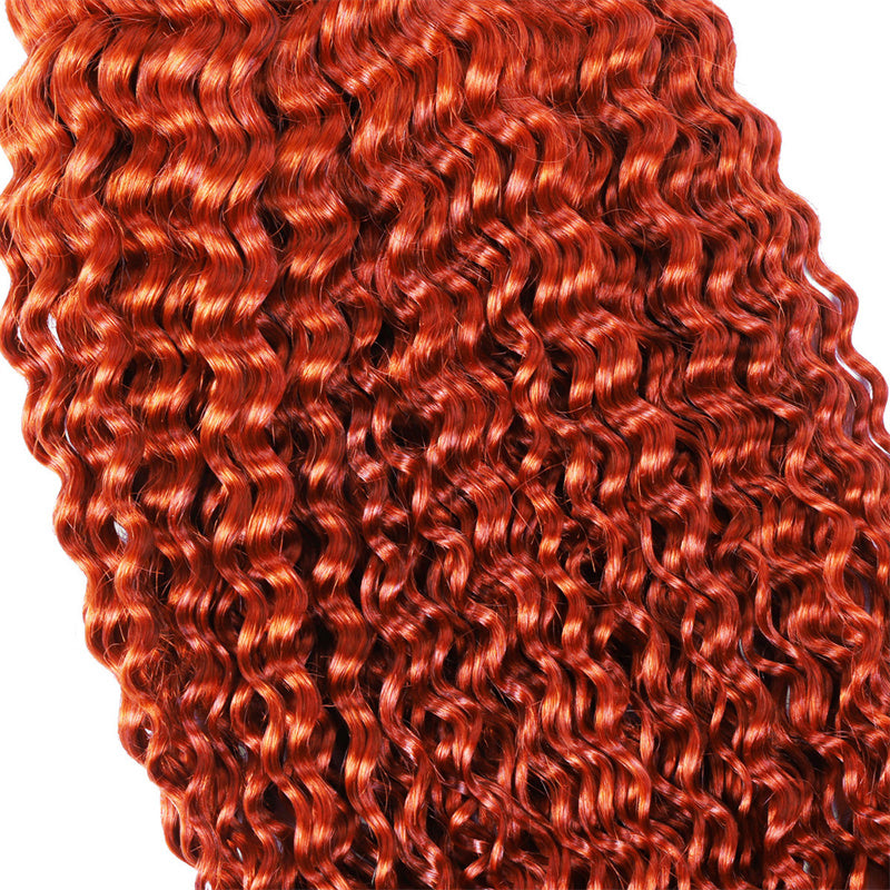 Hairsmarket Ginger Human Braiding Hair Orange Ginger Deep Wave Bulk Human Hair For Braiding Colorful Human Hair Extensions