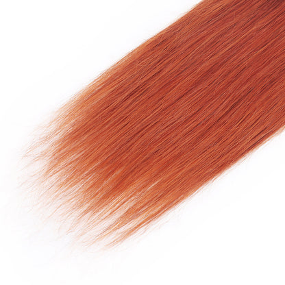 Ginger Orange Straight Hair 4x4 Lace Closure Brazilian Human Hair