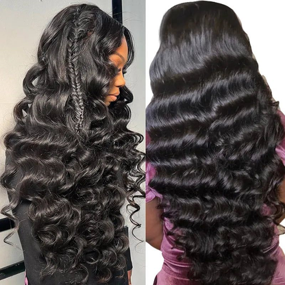 Double Drawn Hair Loose Deep Wave HD Lace Wigs Human Hair 13x4 Lace Frontal Wig