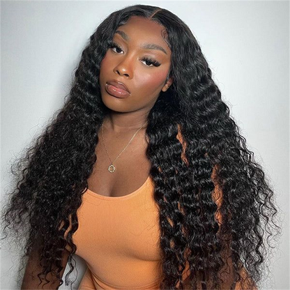 Double Drawn Hair Loose Deep Wave HD Lace Wigs Human Hair 13x4 Lace Frontal Wig