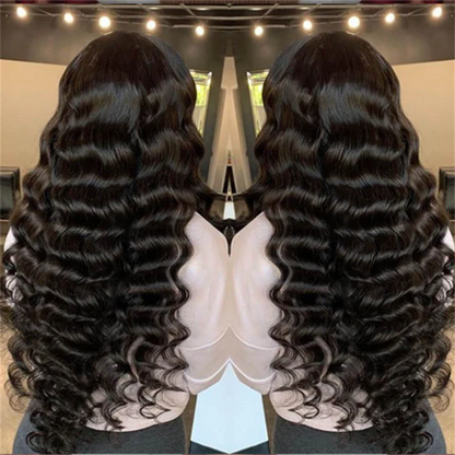 Double Drawn Hair Loose Deep Wave HD Lace Wigs Human Hair 13x4 Lace Frontal Wig