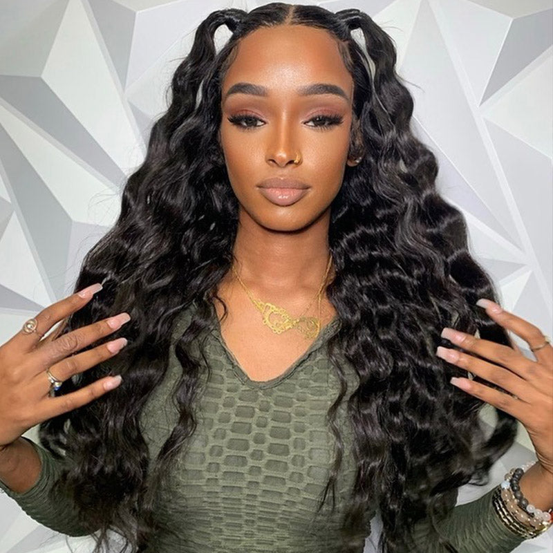 (Bogo Free)Hairsmarket Loose Deep Wave Lace Front Wigs HD Transparent Glueless Human Hair Wigs