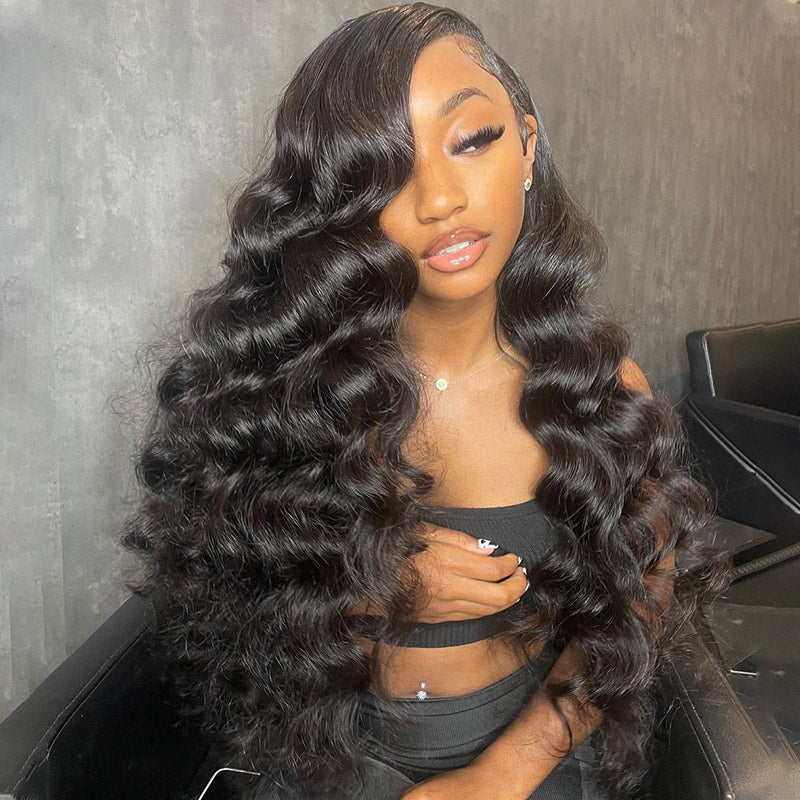 Loose Deep Wave Bundles with Closure Peruvian Hair 3 Bundles with 4x4 Lace Closure