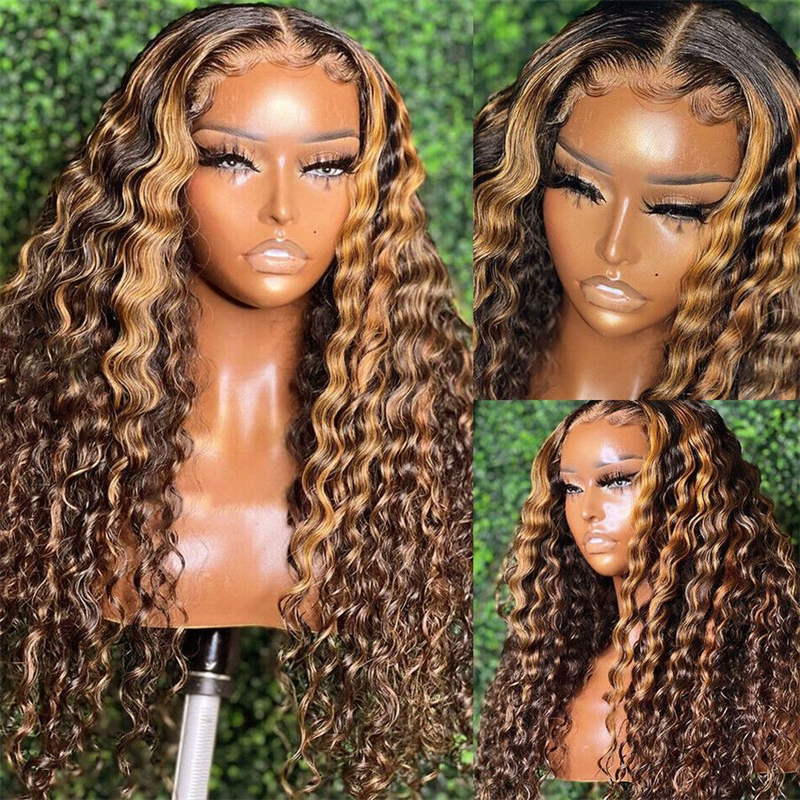 Wear Go 13x6 Glueless Lace Wig Highlight Deep Wave HD Lace Frontal Wig Beginner Friendly