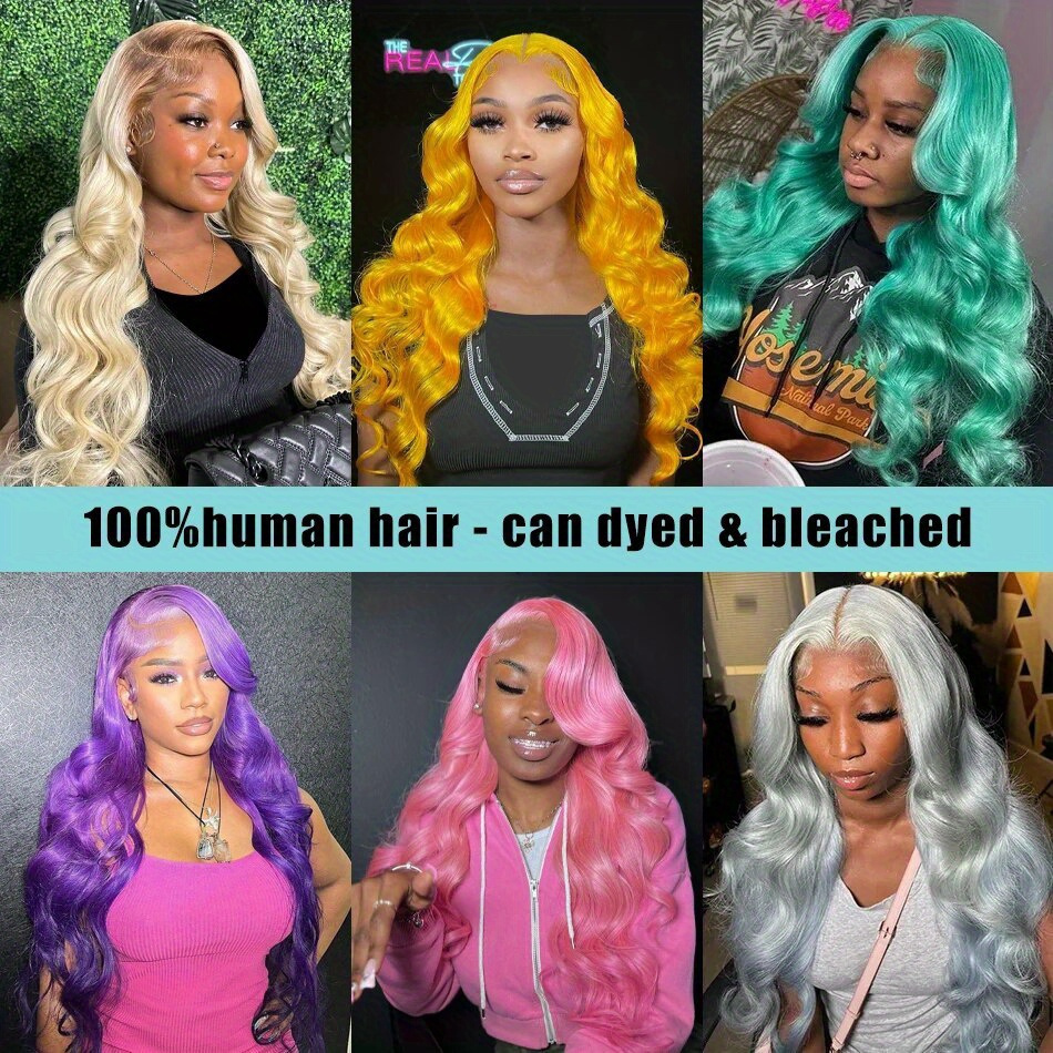 (Bogo Free)Hairsmarket Colored Lace Wigs Body Wave 13x4 HD Lace Front Wigs Pink/Blue/Red/Purple/Green Human Hair Wigs