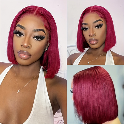 (Bogo Free)Hairsmarket Colored Bob Wigs 13x4 HD Lace Front Wig 613 Blonde/Pink/Highlight Color Short Bob Wigs