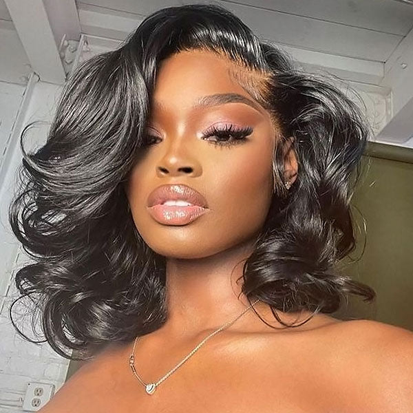 Body Wave Wear &amp; Go Wigs Pre Cut 5x5 HD Lace Glueless Wig Short Bob Wigs