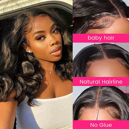 Body Wave Wear &amp; Go Wigs Pre Cut 5x5 HD Lace Glueless Wig Short Bob Wigs