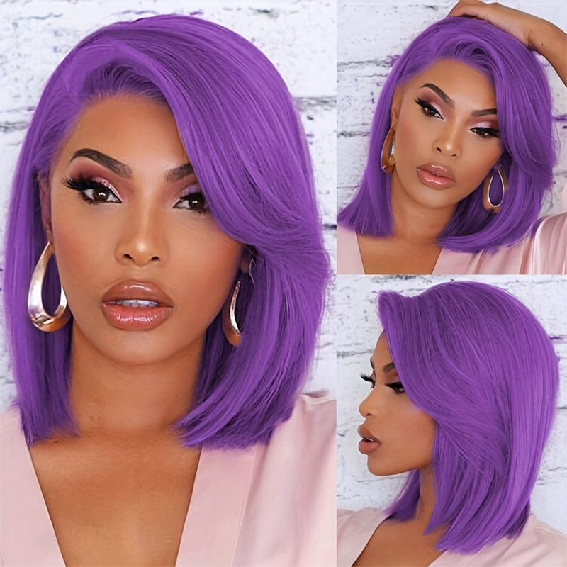 (Bogo Free)Hairsmarket Colored Bob Wigs 13x4 HD Lace Front Wig 613 Blonde/Pink/Highlight Color Short Bob Wigs