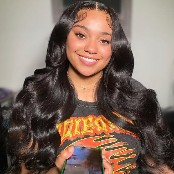 Pre Cut Lace Body Wave 13x6 Full Lace Frontal Wigs HD Transparent Wear And Go Wigs