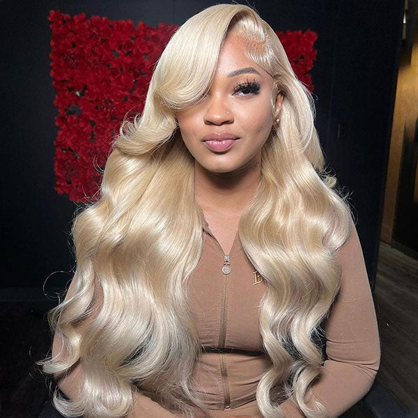 Wear &amp; Go Glueless Wigs 613 Blonde Body Wave Lace Frontal Wigs 13x4 Lace Wigs No Glue