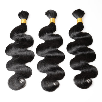 Body Wave Bulk Hair Extensions 3 Bundles Human Hair For Boho Knotless Braiding