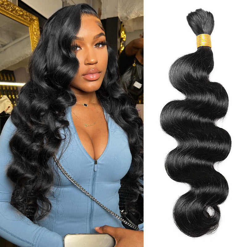 Body Wave 1 Bundle Bulk Human Hair Extensions For Braiding