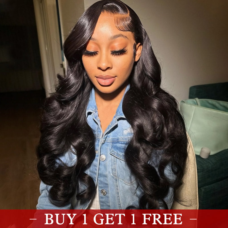 (Bogo Free)Hairsmarket 5x5 Lace Closure Wigs HD Transparent Glueless Human Hair Wigs