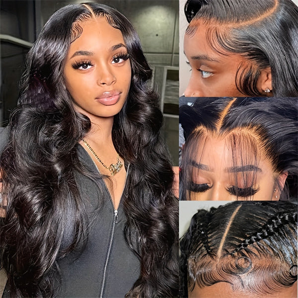 Hairsmarket Body Wave Lace Front Wigs Pre Plucked Glueless Wigs 13x4 HD Lace Wigs 200% Density